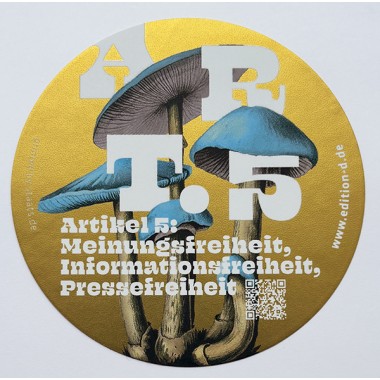 Grundrechte-Aufkleber einzeln (in gold)
