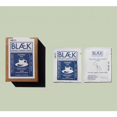BLÆK - Specialty Instant Coffee NØ.1 (1 Box mit 6 Sachets)
