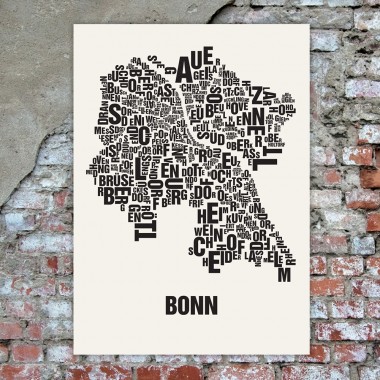 Buchstabenort Bonn Poster Typografie Siebdruck