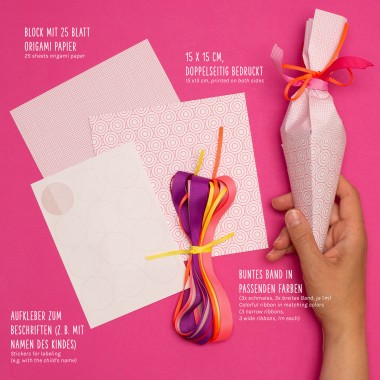 Mini Schultüte Bastelset zur Einschulung in Rosa - My Pretty Circus