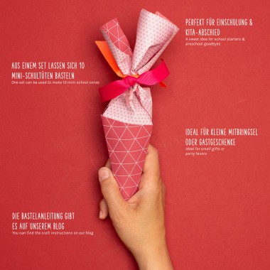 Mini Schultüte Bastelset zur Einschulung in Rot - My Pretty Circus