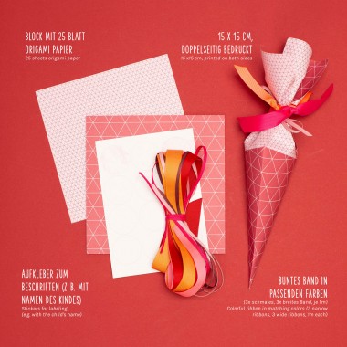 Mini Schultüte Bastelset zur Einschulung in Rot - My Pretty Circus