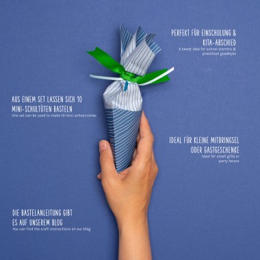 Mini Schultüte Bastelset zur Einschulung in Blau - My Pretty Circus