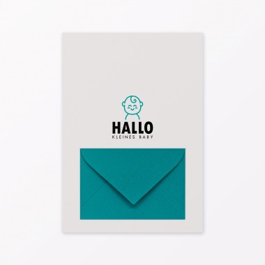 TYPOP 5-teiliges Set Babykalender "Hallo kleines Baby" inkl. Umschlag, Minikarte + Umschlag und Klebepunkte