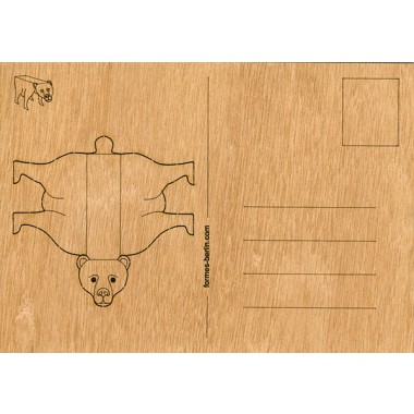 Postkarten aus Holz - 6 Bärkarten
