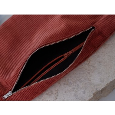 ZACAMO – Bauchtasche • Cord • L • rostrot •
