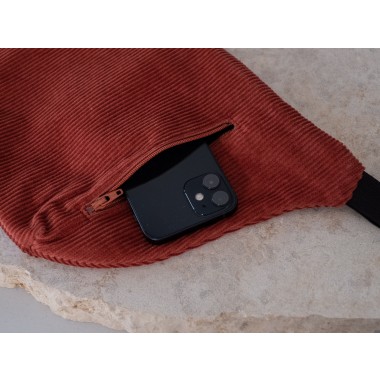 ZACAMO – Bauchtasche • Cord • L • rostrot •