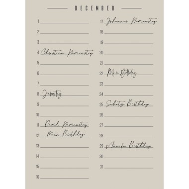 Ewiger Kalender Boho Beige // ShellyCreates