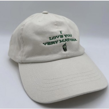 I LOVE YOU VERY MATCHA - Unisex Dad Cap in Cream & Green