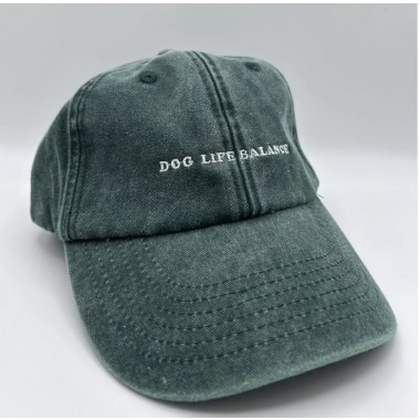 DOG LIFE BALANCE - Unisex Dad Cap in Vintage Green & Cream - arrel