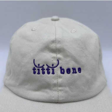 titti bene - Unisex Dad Cap in Cream & Purple - arrel
