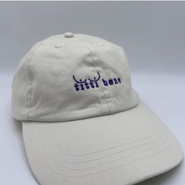 titti bene - Unisex Dad Cap in Cream & Purple - arrel