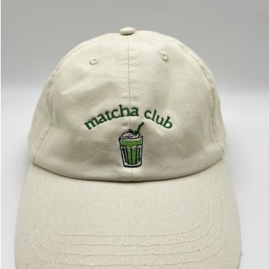matcha club - Unisex Dad Cap in Cream & Matcha Green - arrel