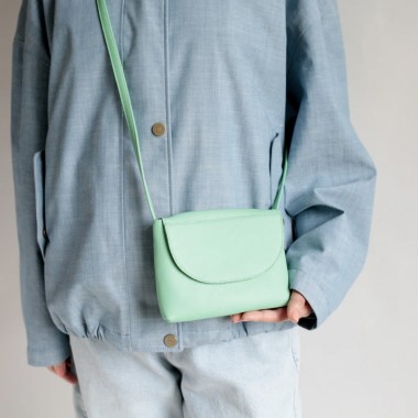alexbender Minitasche echt Leder Flashy Mint