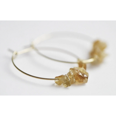 nahili CREOLEN "simple" Ohrringe goldgelber Citrin Halbedelstein gold oder silbern Naturstein el