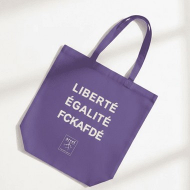 FCKAFDÉ Premium Tote Bag - Lila & Cream