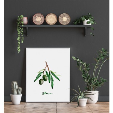 nathys_illustration - Auqarell Poster "olive" DIN A4