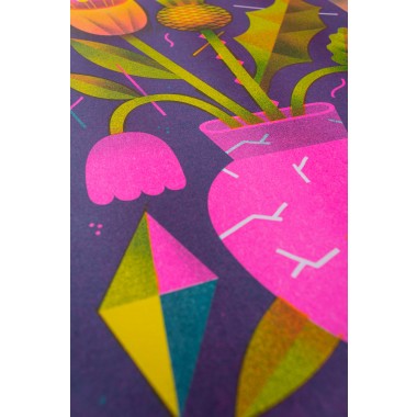 Martin Krusche - Rispographie »Blumenstrauss mit Distel«, 29,7x42cm (DINA3)