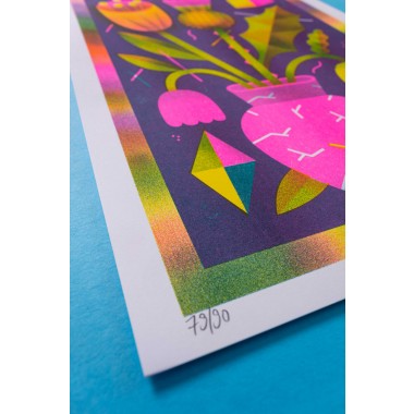 Martin Krusche - Rispographie »Blumenstrauss mit Distel«, 29,7x42cm (DINA3)