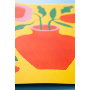Martin Krusche - Schablonendruck »Blumenvase Sonnenblume«, DINA4