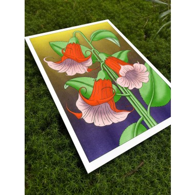 The Naughty District - handgefertigter Risographie Print »Brugmansia«