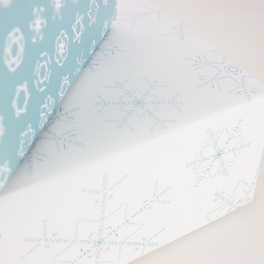 Schneeflocken Geschenkpapier-Set mit Satinband