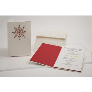 Weihnachtsset, 3 Karten - Büttenpapierkarte mit gelasertem Motiv, Einleger und  Umschlag