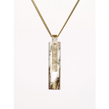 [GS01] Beton Halskette Kette - 925 Silber GOLD