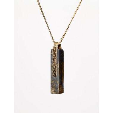 [GS03] Beton Halskette Kette - 925 BLACK GOLD