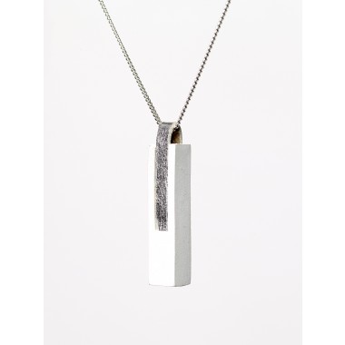 [GS04] Beton Halskette Kette - 925 WHITE SILVER