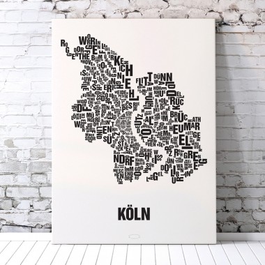 Buchstabenort Köln Poster Typographie Siebdruck