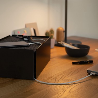 Charge-Box Ladestation Schwarz / Filz Granit Meliert