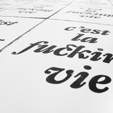 Handgefertigter Linoldruck  »C’est la … vie«, (DIN A4), Limited Edition