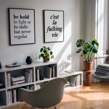 Handgefertigter Linoldruck  »C’est la … vie«, (DIN A4), Limited Edition