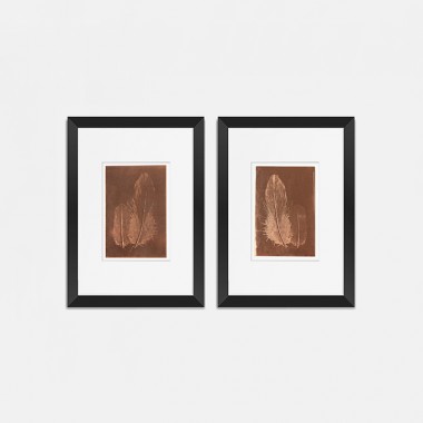 Federbild Paar auf Kupfer, 21x30 cm von Christina Pauls