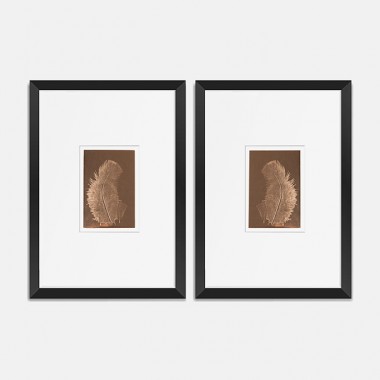 Federbild Paar auf Kupfer, 30x40 cm von Christina Pauls