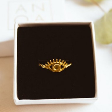 Anoa Ring Auge Wimpern in Gold