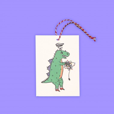 The Naughty District - »Dino Geschenkanhänger für Weihnachtsgeschenke«