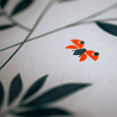 Geburtstagskalender "Wild Flower" / Risographie Art Print /  immerwährender / neon-orange