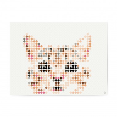 dot on Pixelart / DIY-Kunstwerk zum Selberkleben / cat 30x40 cm