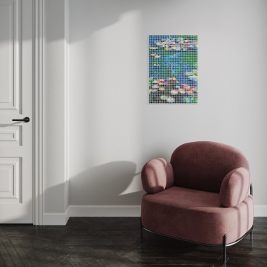 dot on Pixelart - Kleben nach Zahlen mit Klebepunkten / monet 50x70 cm