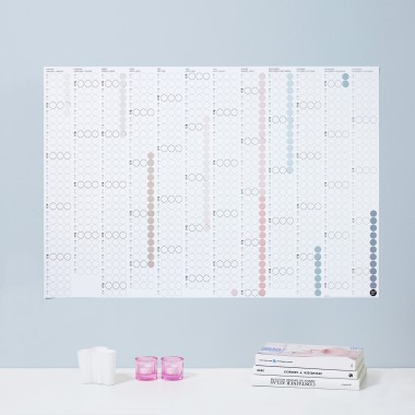 dot on Jahresplaner 2026 mit Klebepunkten · 100x69 cm · nordic edition