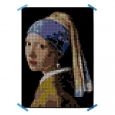 dot on Pixelart - Kleben nach Zahlen mit Klebepunkten / vermeer 50x70 cm