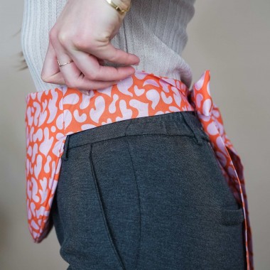Wärmekissen mit Bindeband & Dinkel gefüllt "Orange-Pink"