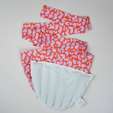 Wärmekissen mit Bindeband & Dinkel gefüllt "Orange-Pink"
