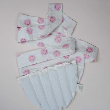 Wärmekissen mit Körnern gefüllt für den Bauch zum umbinden "Smiley Pink" - Tochter von Walter