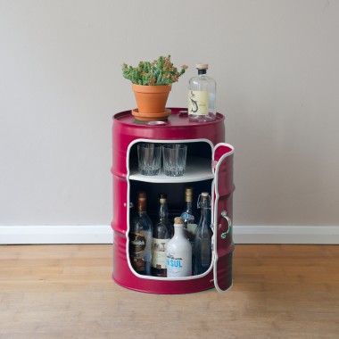Lockengelöt - Minibar mit Tür - aus Hamburger Ölfässern
