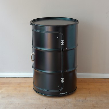 Lockengelöt Hifi-Schränk, der Media-Schrank aus einem Ölfass