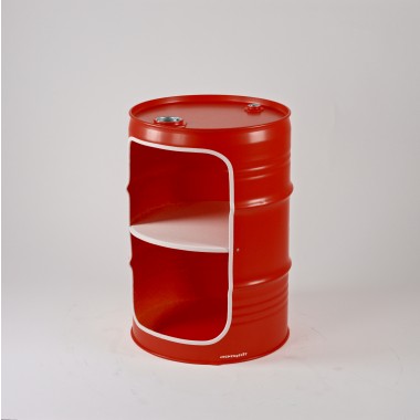 Lockengelöt Nachttisch aus einem Ölfass