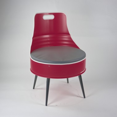 Stuhl aus einem Hamburger Ölfass - Lockengelöt